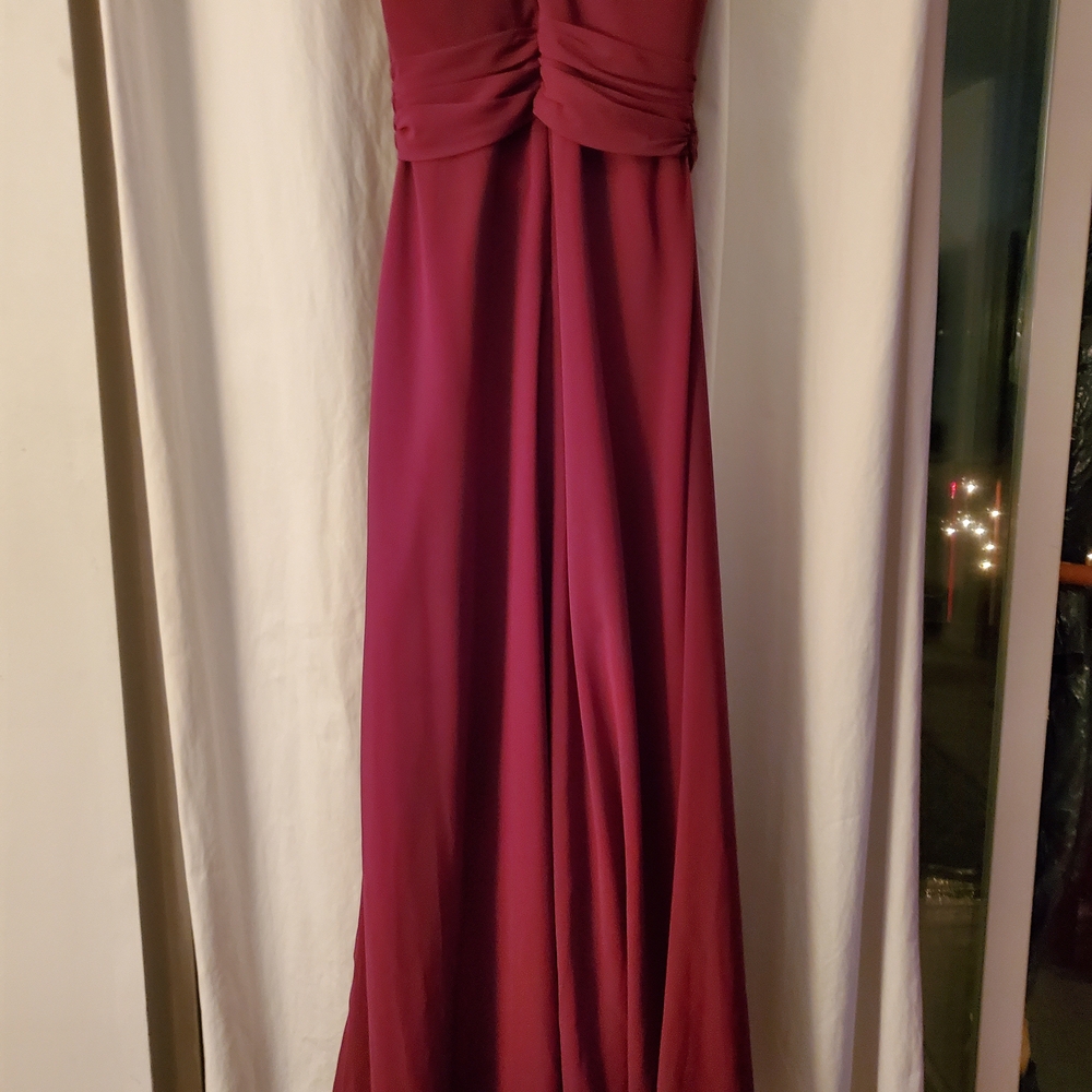 Elegant Burgundy Evening Gown NWOT